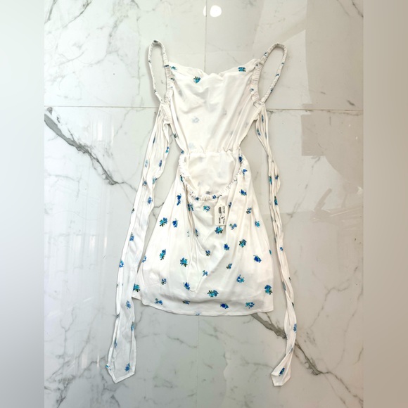 Sky to Moon Mini Dress Floral Bridal Engagement Fairycore Honeymoon Size Small - Picture 8 of 11